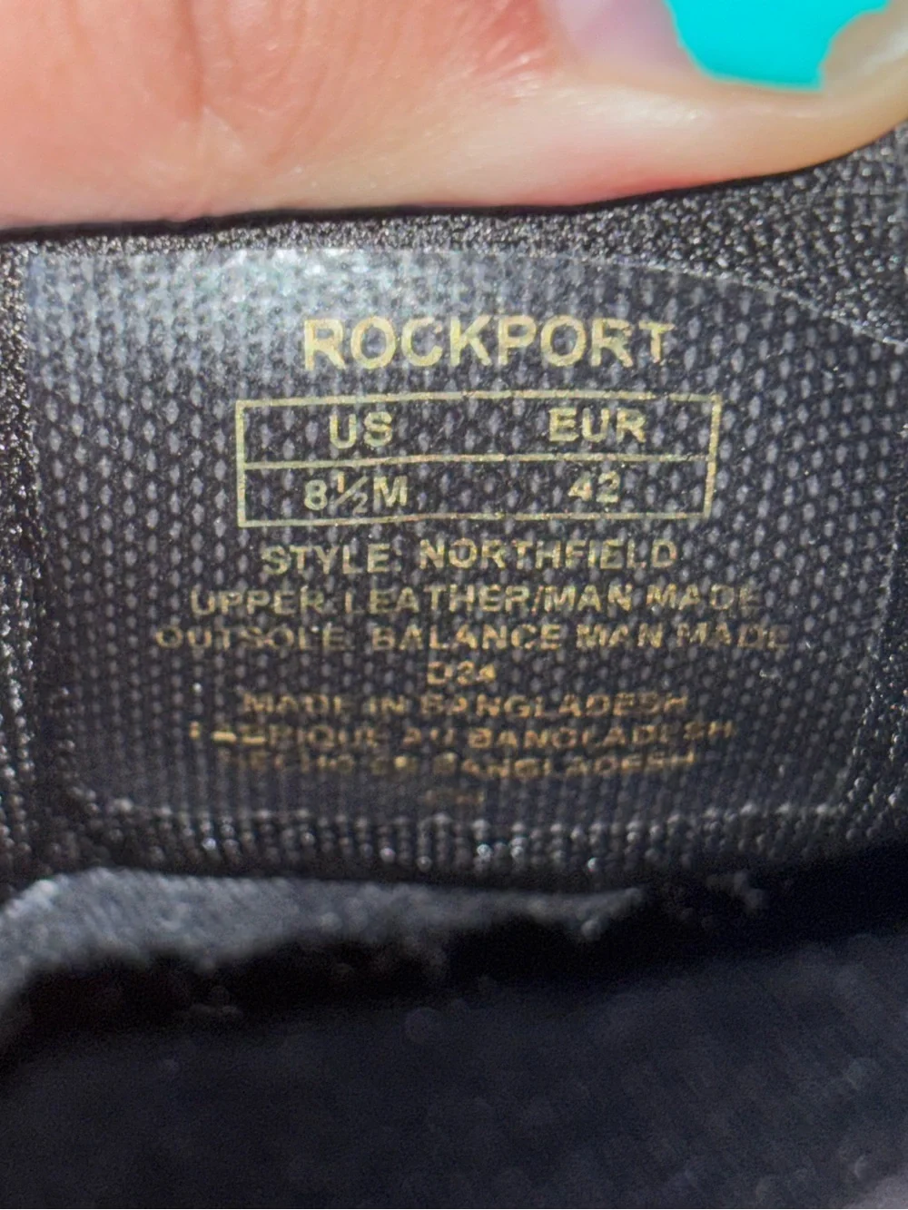 Rockport Northfield Dress Shoes Mens Black Lace-Up Waterproof Oxford Size 8.5